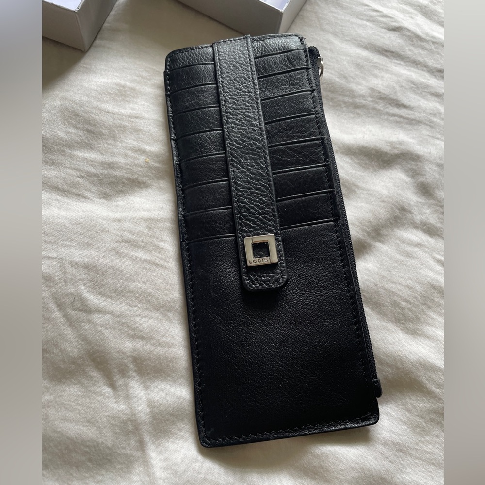 Lodis Black Leather Wallet Card Holder NEW